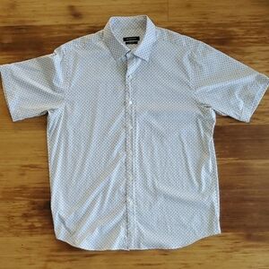 Bugatchi Light Blue Geometric Button-Down Shirt